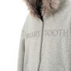 Oem jacket | Casual style gray hooded jacket | Minimalist print jacket | Plush hat jackets | Thicken