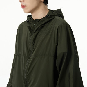 OEM jackets | Dark green windproof jacket | Adjustable elastic jacket | Waterproof windbreaker