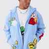 Oem jacket | Cartoon printed hooded jacket | Colorful patterned embroidered jacket | Hooded jackets