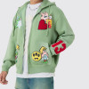 Oem jacket | Cartoon printed hooded jacket | Colorful patterned embroidered jacket | Hooded jackets