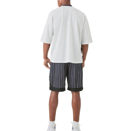 OEM shorts | Black and white striped shorts | Quick-drying athletic shorts | Loose straight shorts