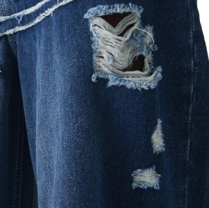 OEM shorts | Ripped denim shorts | Loose straight shorts | Washed shorts | Patch embroidered shorts