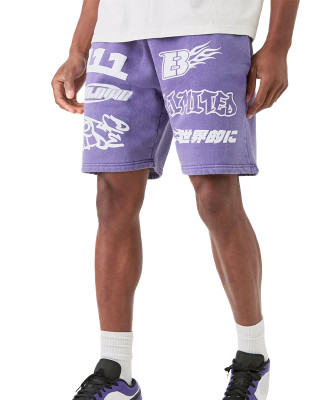 OEM shorts | Colorful graphic shorts | Creative printed summer shorts | Vintage style washed shorts