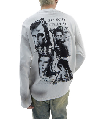OEM hoodies | Black and white portrait printed hoodie | Street hip-hop thin hoodie | Washed hoodies