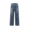 OEM pants | Blue loose straight denim pants | Personalized graffiti pants | Wash pants | Print pants