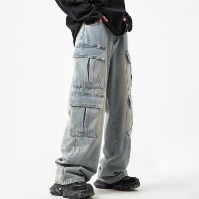 OEM pants | Men's multi-pocketed cargo pants | Casual washed pants | Plus size pants | Denim pants