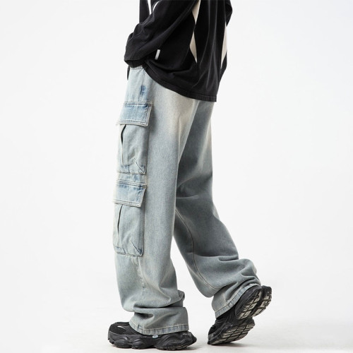 OEM pants | Men's multi-pocketed cargo pants | Casual washed pants | Plus size pants | Denim pants