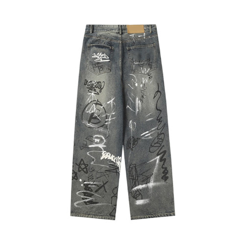 OEM pants | Colorful graffiti art pants | Street style graffiti denim pants | Vintage printed pants