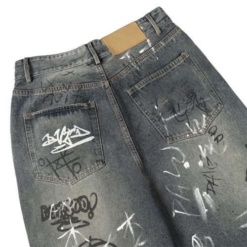 OEM pants | Colorful graffiti art pants | Street style graffiti denim pants | Vintage printed pants