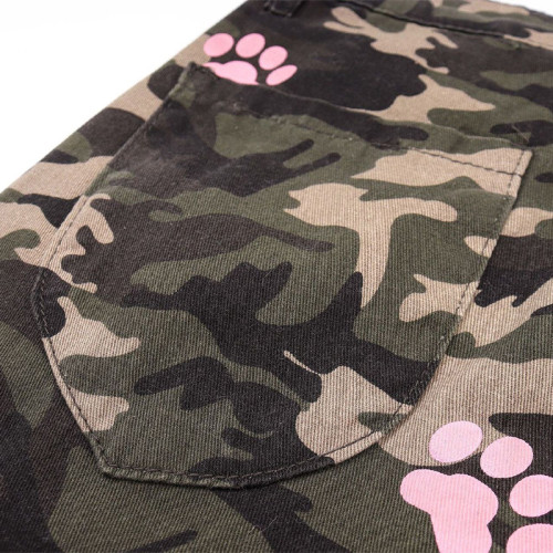 OEM pants | Men's camouflage denim pants | Loose straight pants | Pink printed streetwear pants