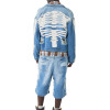 OEM shorts | Personality wash denim shorts | Streetwear skull printed shorts | Vintage ripped shorts