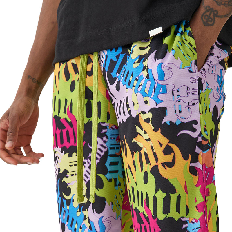 Custom multicoloured print shorts