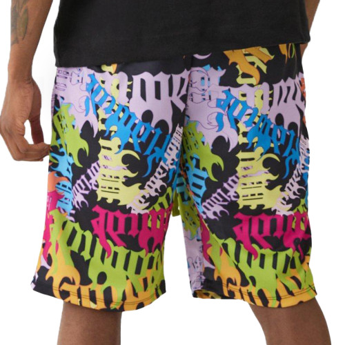 OEM shorts | Multi-coloured patterned printed shorts | Polyester sports shorts | Skateboard shorts