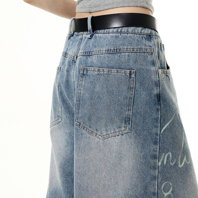 OEM shorts | Street ripped shorts | Personality trend graffiti shorts | Vintage washed denim shorts