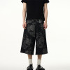 OEM shorts | Classical dragon pattern embroidery shorts | Plus size straight denim cropped shorts