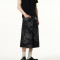 OEM shorts | Classical dragon pattern embroidery shorts | Plus size straight denim cropped shorts