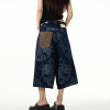 OEM shorts | Classical dragon pattern embroidery shorts | Plus size straight denim cropped shorts