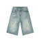 OEM shorts | Men's vintage washed denim shorts | Classic oversized blue denim shorts | Inkjet shorts
