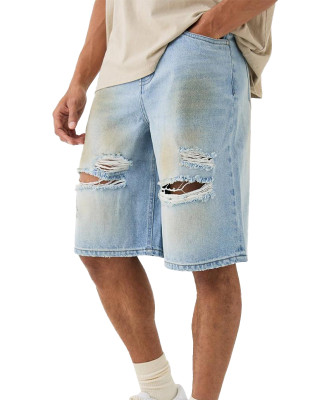 OEM shorts | Street ripped style shorts | Stretch breathable denim shorts | Washed gradient shorts
