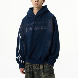 OEM hoodie | Striped hoodie | Men's acid-washed hoodie | Outdoor sports hoodie | Printing hoodie