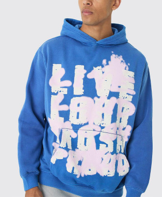 OEM hoodie | Blue hoodie | Street graffiti hoodie | Digital print hoodie | Skateboard sport hoodie