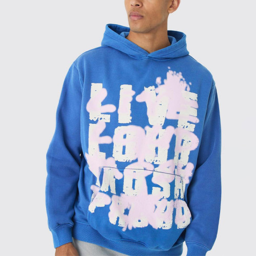 OEM hoodie | Blue hoodie | Street graffiti hoodie | Digital print hoodie | Skateboard sport hoodie