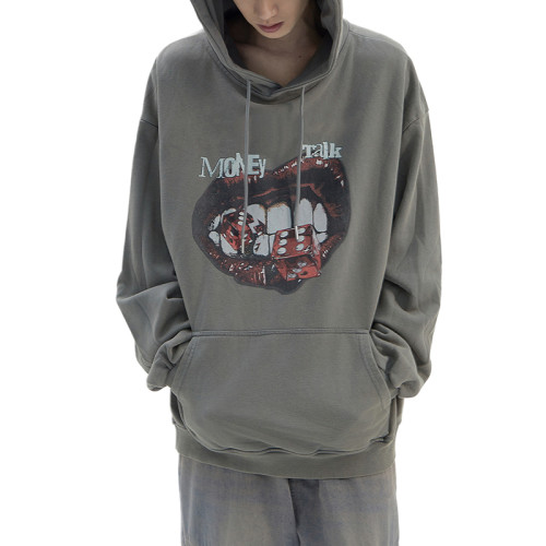 OEM hoodie | Sexy lips graphic print | Drawstring hoodie | Dice print hoodie | High-quality hoodie