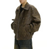 OEM jacket | Fall leather jacket | Men retro jacket | Slim handsome jacket | Locomotive short jacket