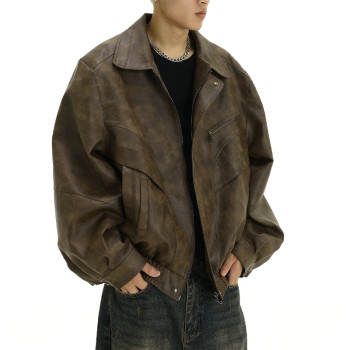 OEM jacket | Fall leather jacket | Men retro jacket | Slim handsome jacket | Locomotive short jacket