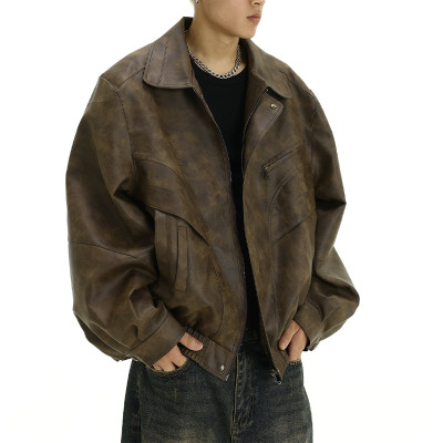 OEM jacket | Fall leather jacket | Men retro jacket | Slim handsome jacket | Locomotive short jacket