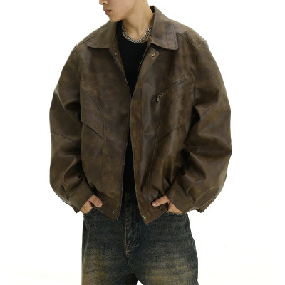 OEM jacket | Fall leather jacket | Men retro jacket | Slim handsome jacket | Locomotive short jacket