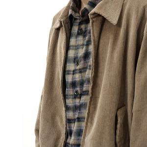 OEM jacket | Brown corduroy casual jacket | Men's fall / winter warm jacket | Zipper design jacket