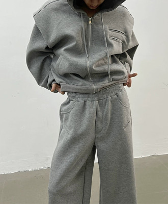 OEM jacket | Oversized hooded jacket | Minimalist same color sports jacket suit | 100% Cotton jacket