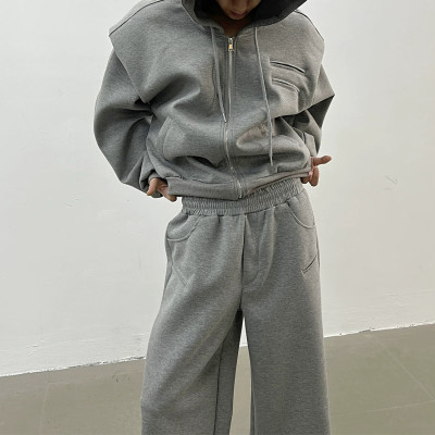 OEM jacket | Oversized hooded jacket | Minimalist same color sports jacket suit | 100% Cotton jacket