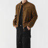 OEM jacket | Brown suede jacket | Stand-up zipper jacket | Motorcycle jacket | High quality jacket