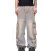 OEM pants | Multi-pockets cargo pants | Men's plus size denim straight pants | Make old washed pants