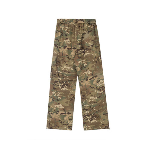 OEM pants | Camo street hip hop pants | Graffiti print pants | Oversized straight drawstring pants