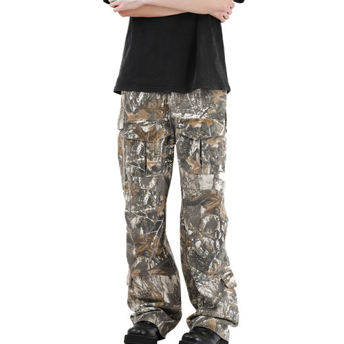 OEM pants | Multi-pocket cargo camo pants | Street graffiti style pants | High-stretch denim pants