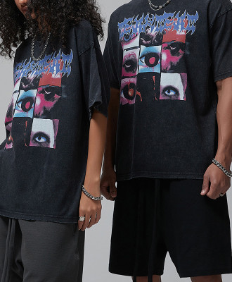 T-shirts manufacturer | Mens 250GSM black t-shirts | Street printed t-shirts | Acid washed t-shirts