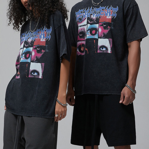 T-shirts manufacturer | Mens 250GSM black t-shirts | Street printed t-shirts | Acid washed t-shirts