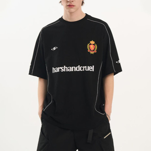 Couple unisex loose sports t-shirt | Black world soccer cup jersey t-shirt | Streetwear manufacturer