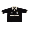 Black and white knit sports polo | Street embroidery graphic top | Soccer cup style short sleeve tee