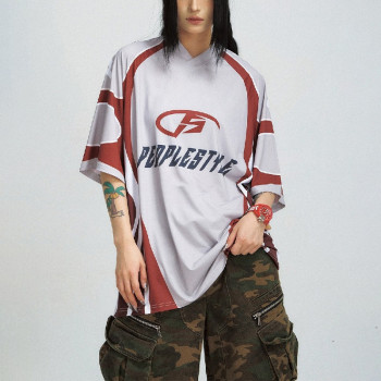 Polyester sports t-shirts | V-neck unisex jersey | U.S. bestseller | Streetwear manufacturer