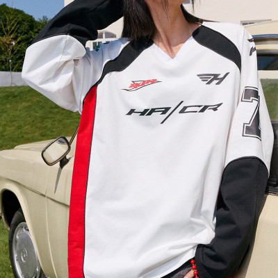 Colourblock nylon tops | Streetwear manufacturer | Mens long sleeve sports jersey | Digital printed