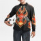 Polyester soft jersey | Streetwear supplier | Men's black long-sleeved tops | Large pattern printed