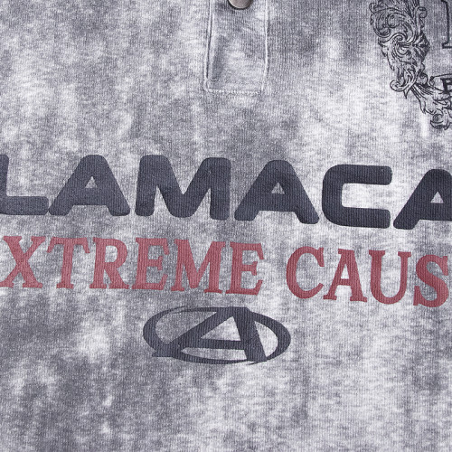 Men long sleeve denim jersey | Turn-down collar | Embroidered pattern | Acid wash t-shirts | Factory