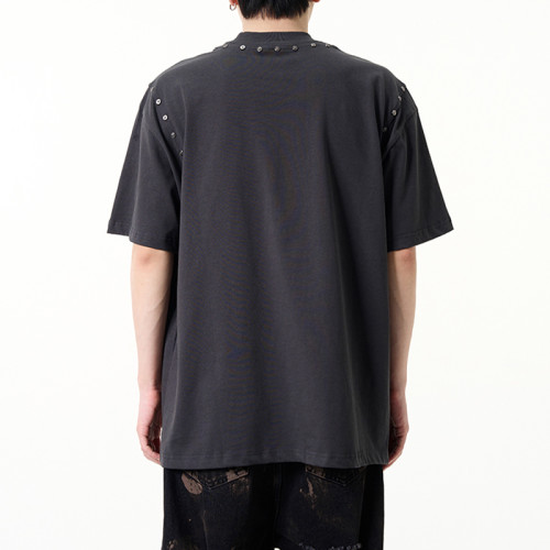 Hot rhinestone studs | Casual blank t-shirts | Black unisex cotton tshirts | Streetwear manufacturer