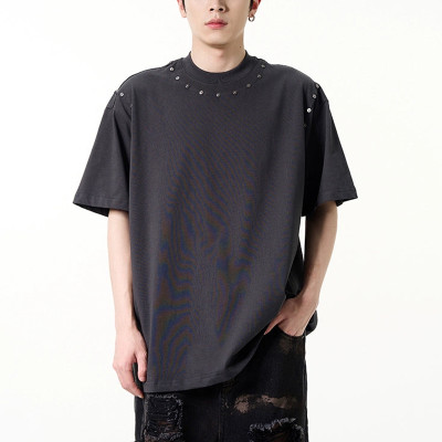 Hot rhinestone studs | Casual blank t-shirts | Black unisex cotton tshirts | Streetwear manufacturer