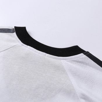 Garment supplier | Cotton v-neck sports t-shirts | Unisex striped tee | Loose fit activewear