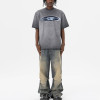 Streetwear supplier | Washed gray t-shirt for men | Heavy cotton t-shirt | 3D embroidery logo tshirt